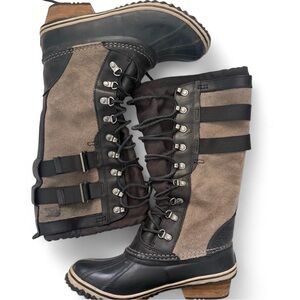 Sorel Black and Tan Winter Boots